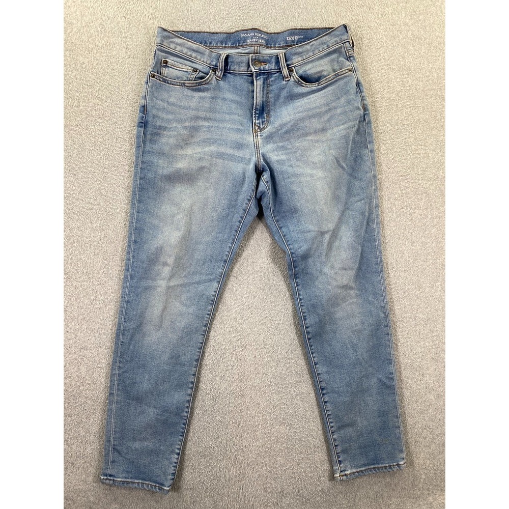 Banana Republic Traveler Jeans Mens 33x30 (Fits 34x29) Slim Fit Light Wash Denim